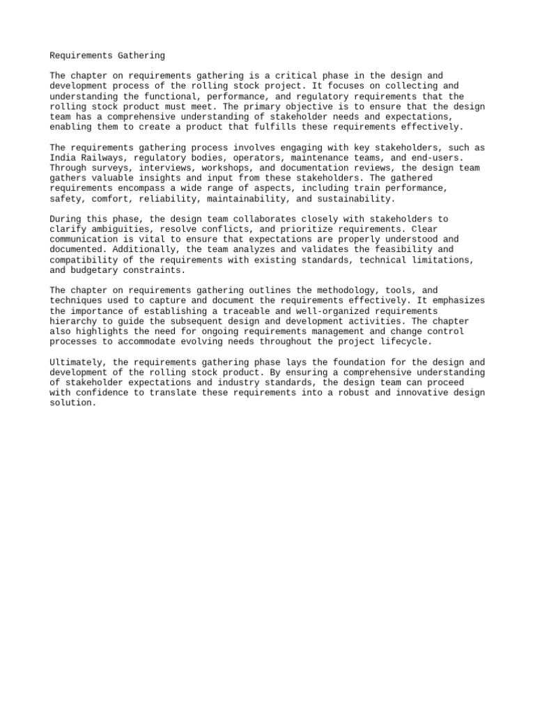 Requirements Gathering For Research Design | PDF