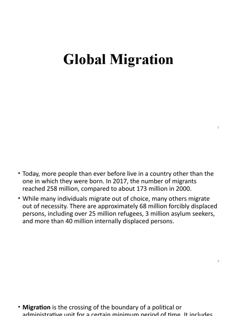Global Migration PDF Human Migration Refugee