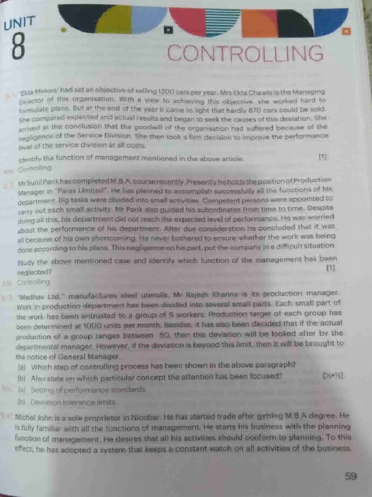 Controlling in Management Case Studies | PDF | Engineering Tolerance ...