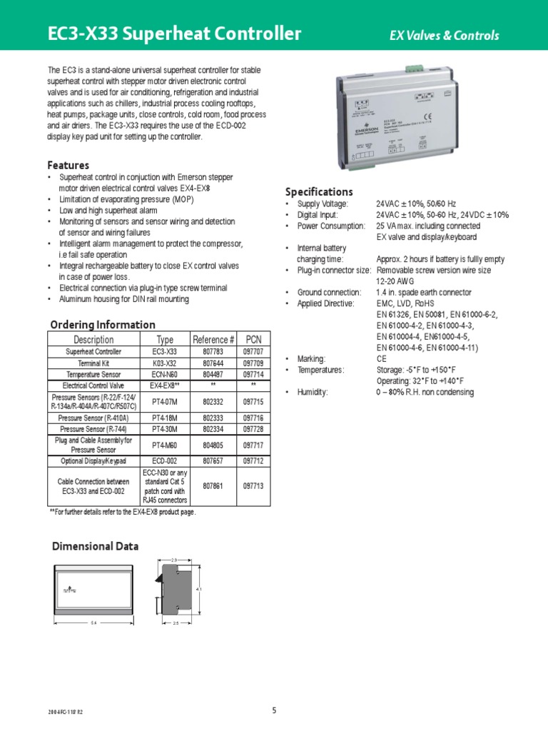 EC3-X33 Superheat Controller Specs | PDF | Electrical Connector ...