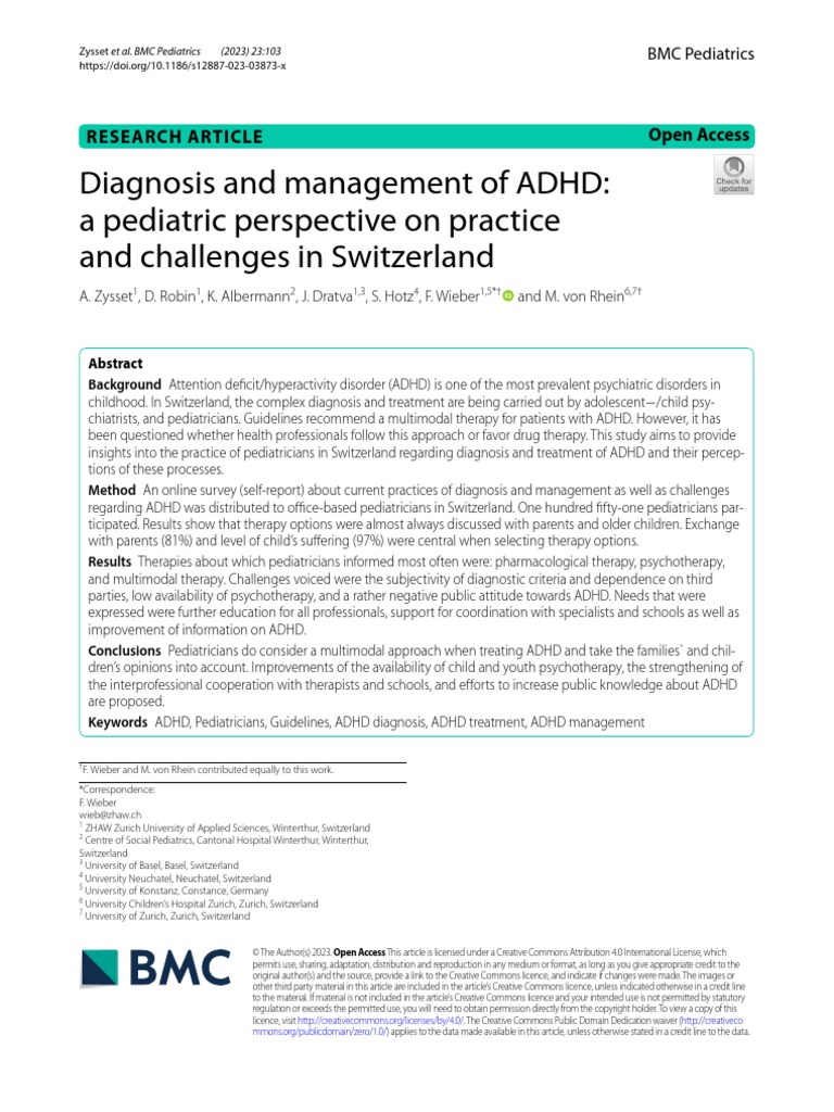 Diagnosis and Management of ADHD | PDF | Attention Deficit ...
