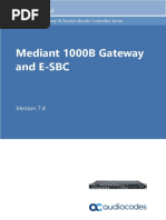 Mediant 1000b Gateway and e SBC Users Manual Ver 74