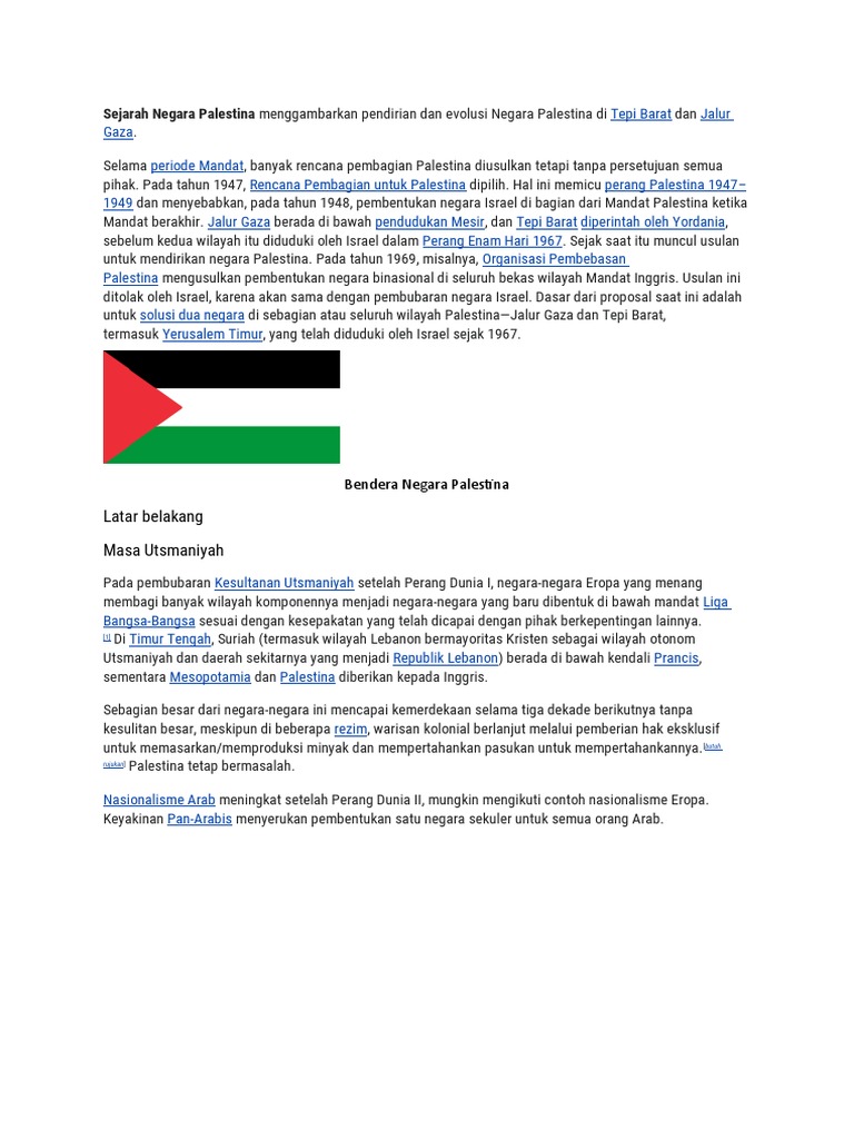 Sejarah Negara Palestin | PDF