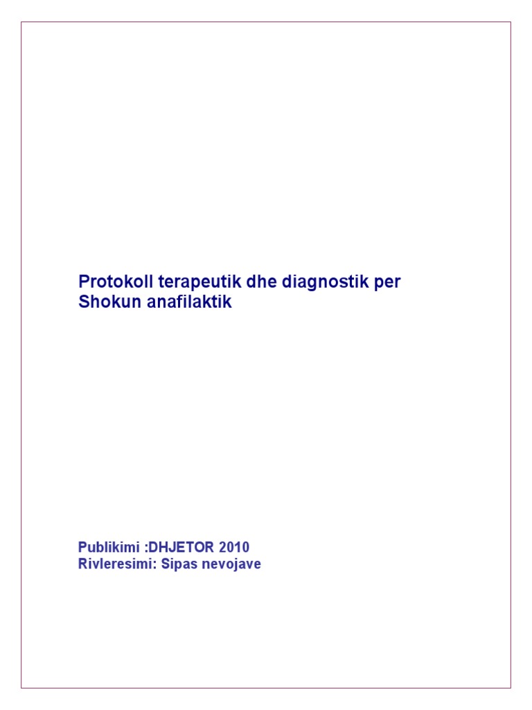 SHOKU ANAFILAKTIK Dr. Shk. M. Erjola Piluri 1 | PDF