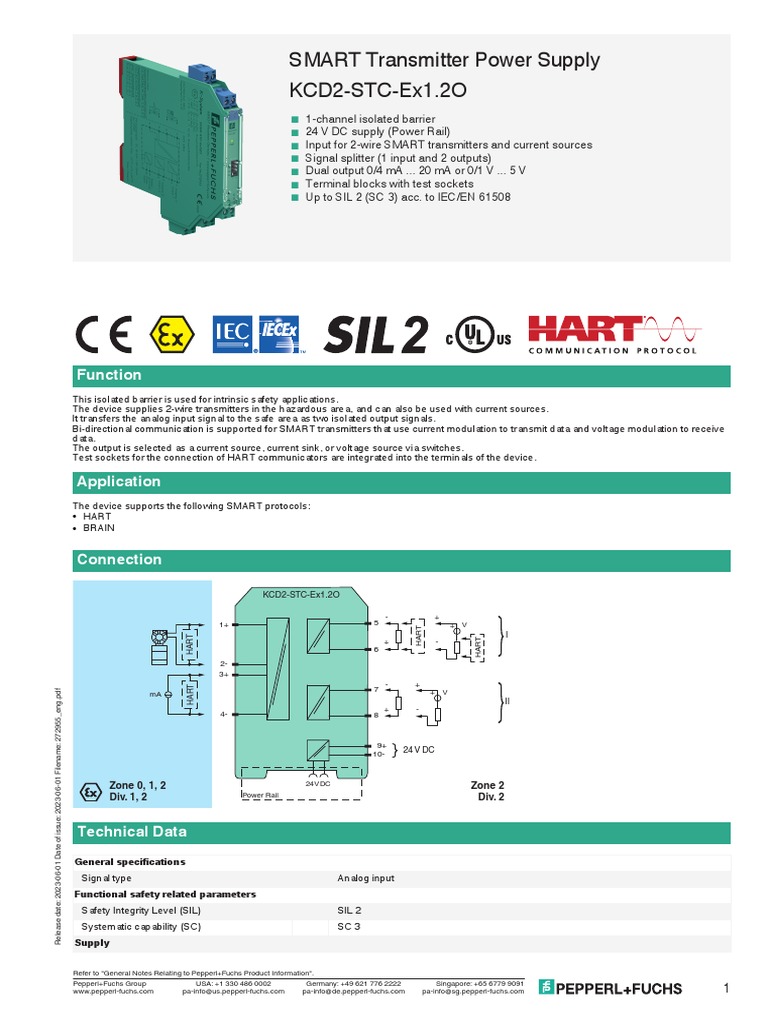 SMART Transmitter Power Supply KCD2-STC-Ex1.2O: Function | PDF ...