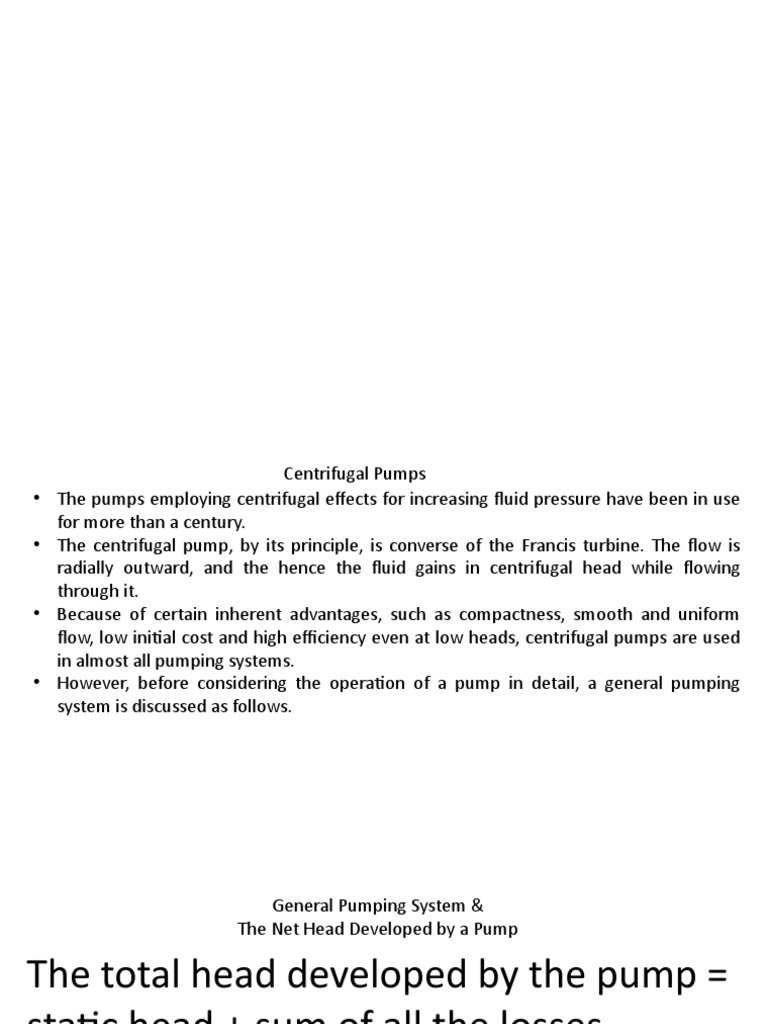 General Pumping System & PDF Pump Friction