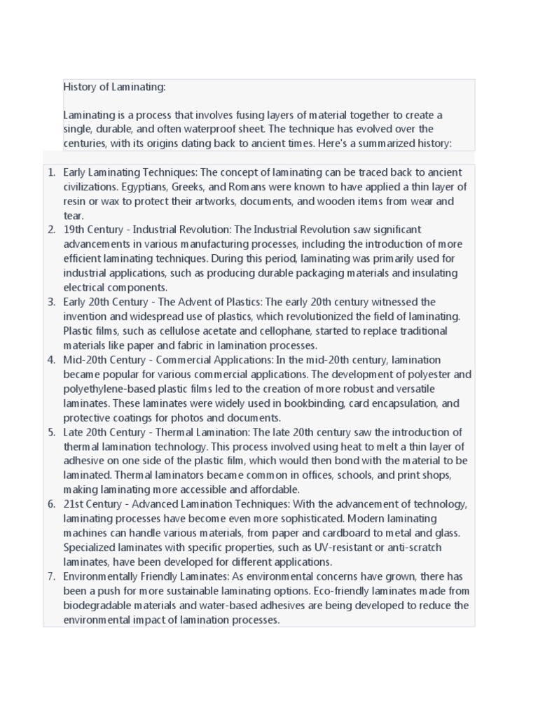 The History of Laminating PDF Lamination Plastic
