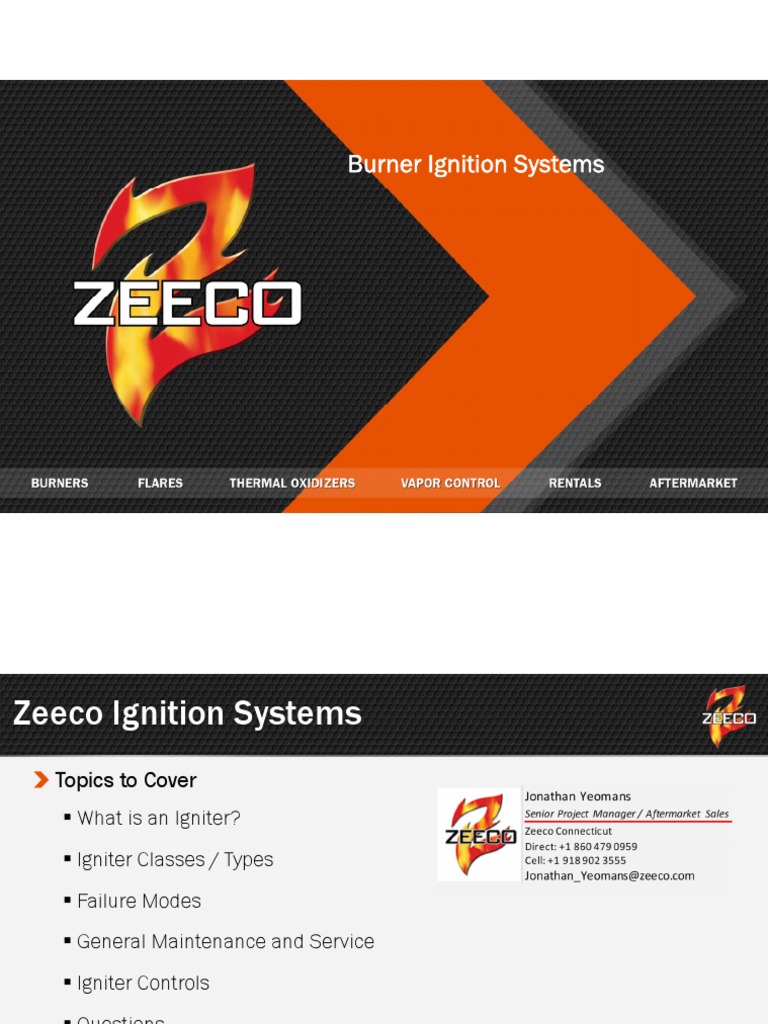 Zeeco Ignitor Presentation Rev 2 PDF Combustion Fuels