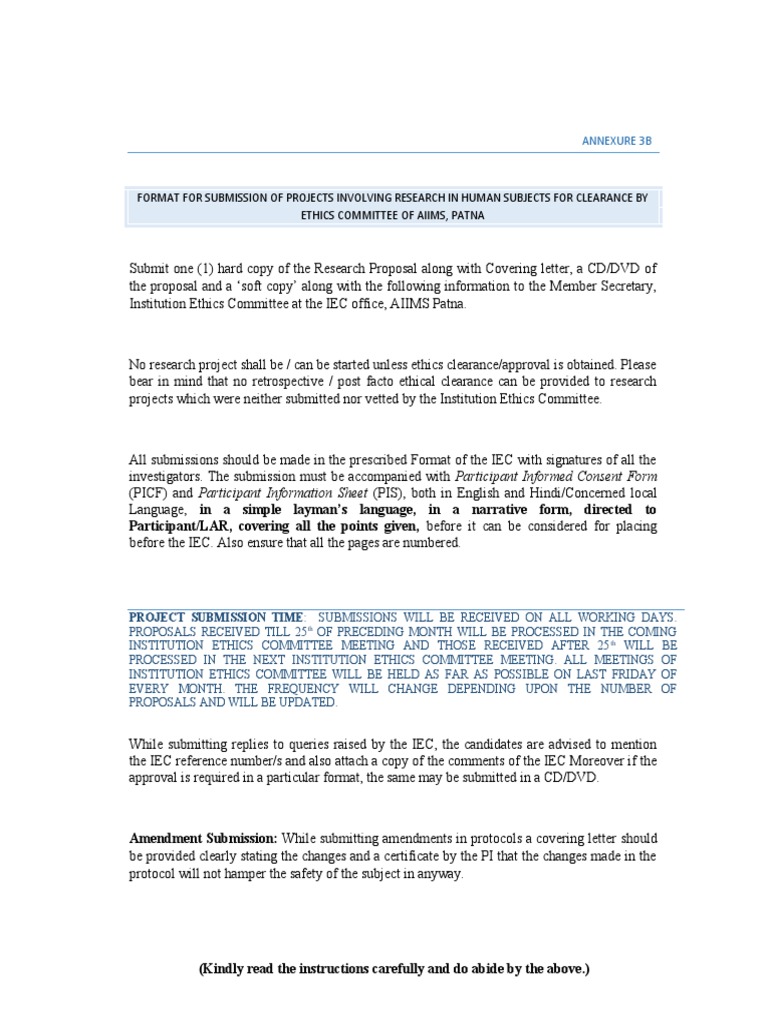 IEC Submission Form | PDF | Clinical Trial | Phases Of Clinical Research