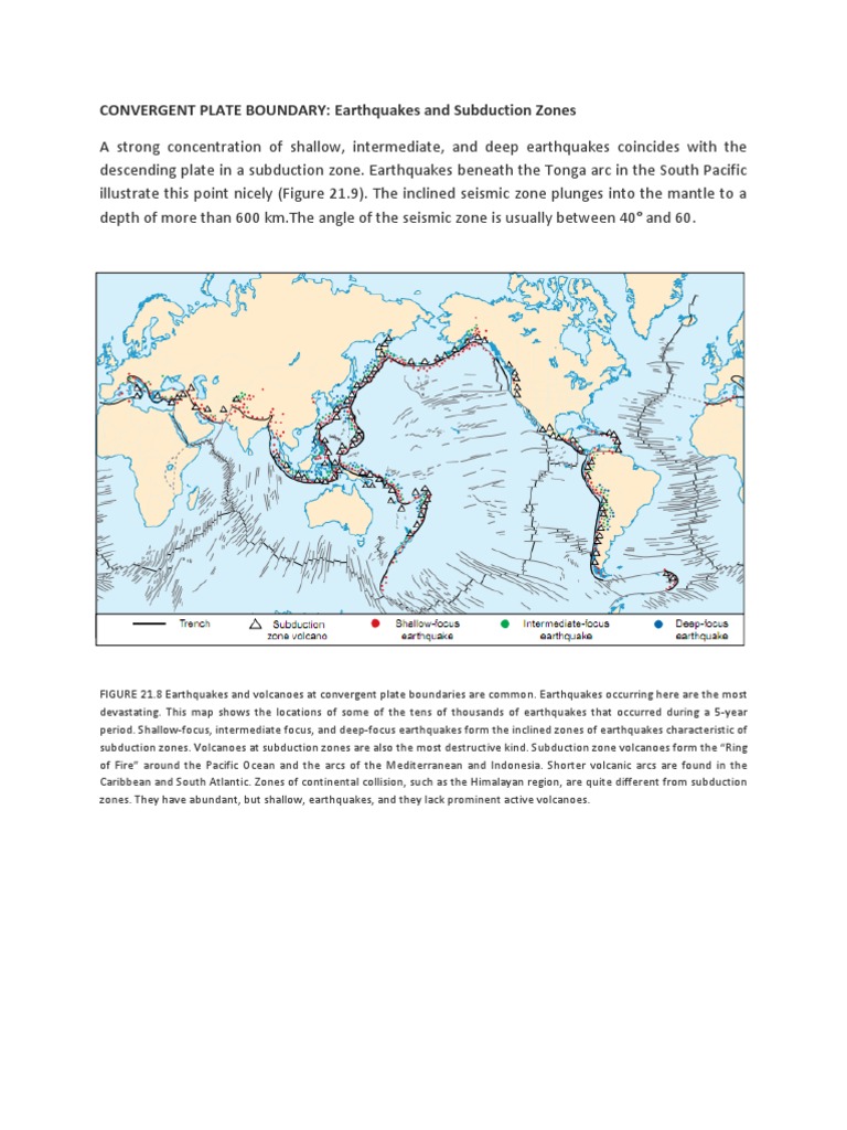 Earthquakes at Convergent Boundaries | PDF | Mantle (Geology) | Earthquakes