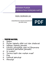 Materi 3 Hikmah Puasa, Memperbaiki Niat Dengan Hati Yang Bersih