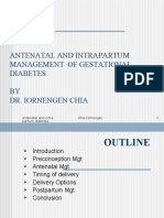 Antenatal and Intrapartum Management of Gestational Diabetes