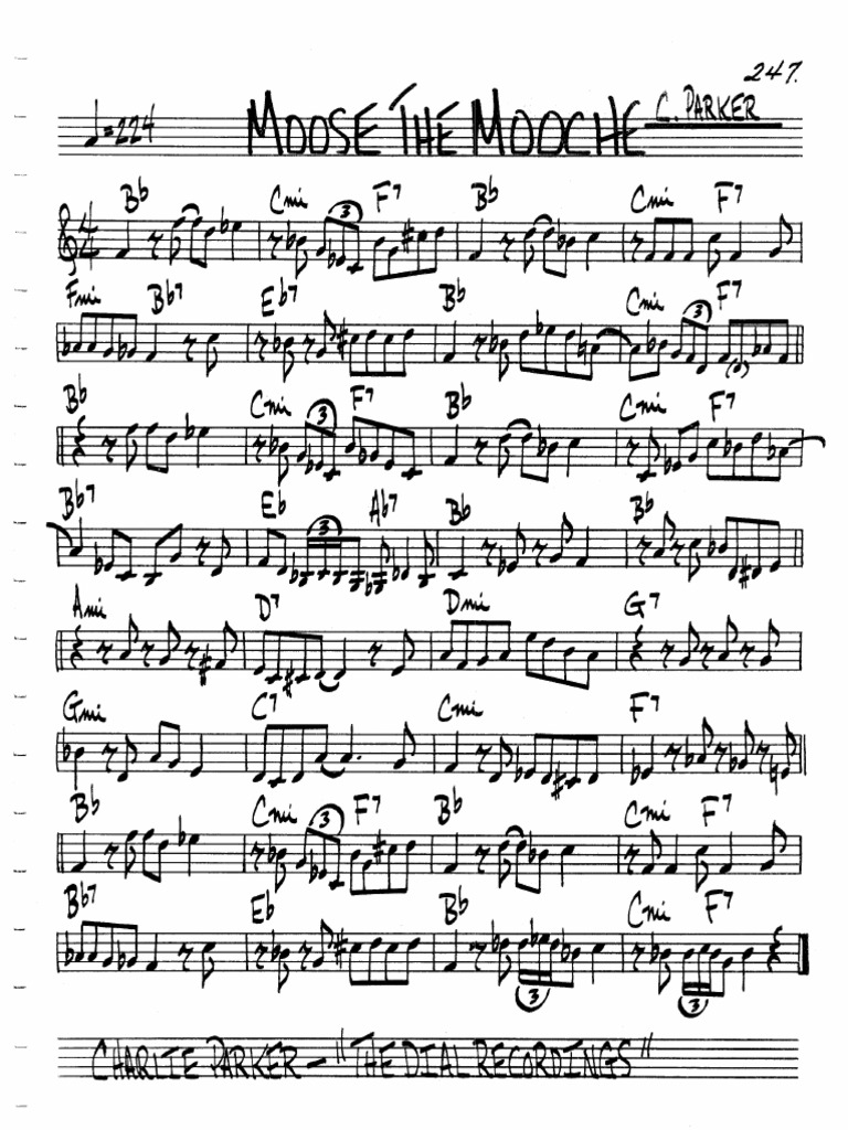 Moose The Mooche Lead Sheet Pdf 