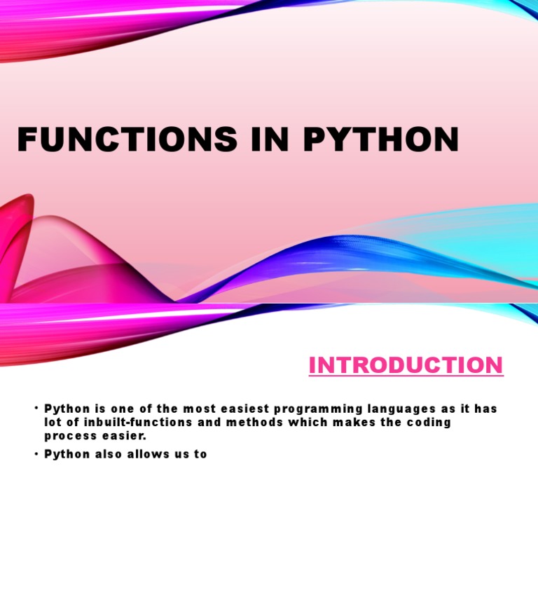 Functions in Python | PDF