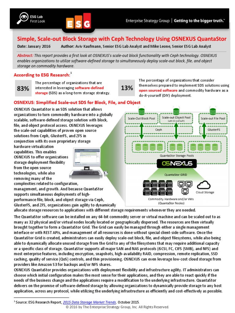 ESG+Lab+First+Look+ +OSNEXUS+ +jan+2016 Final | PDF | Scalability ...