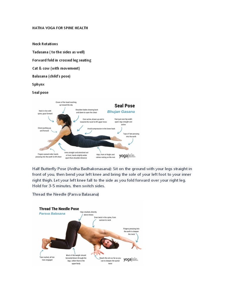 Hatha Yoga Poses for Spine Health | PDF