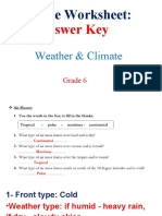 Worksheet Answer Key - Weather - Grade 6