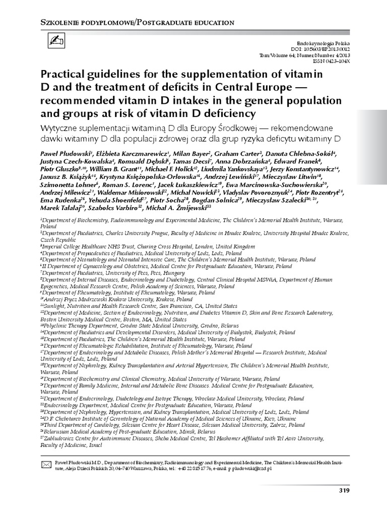 Practical Guidelines For The Supplementation of Vitamin D PDF
