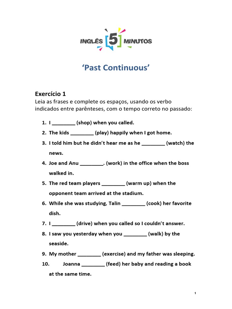 Past Continuous Pdf