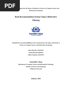 Book Recommendation System Proposal Report