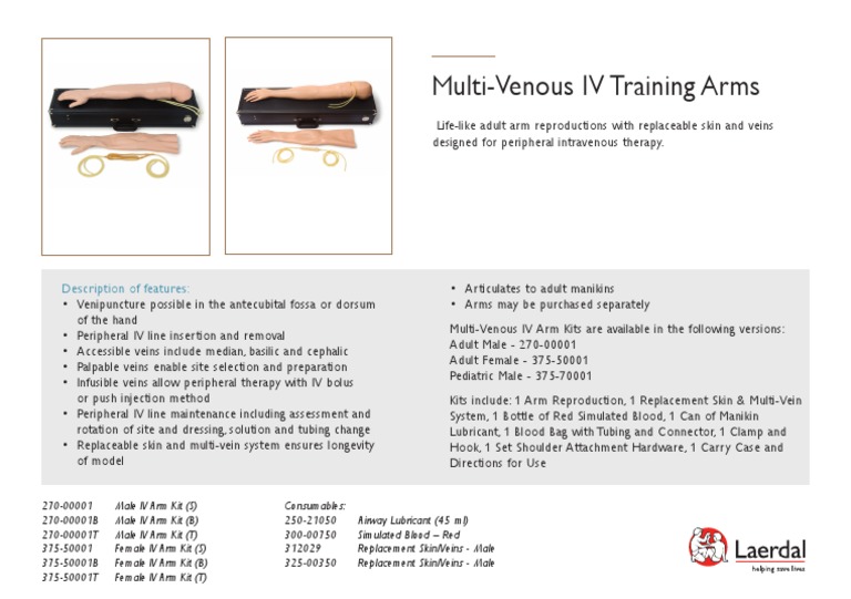 Multi-Venous IV Training Arms Overview | PDF