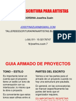 Armado de Proyectos. Taller Con Josefina Zuain.