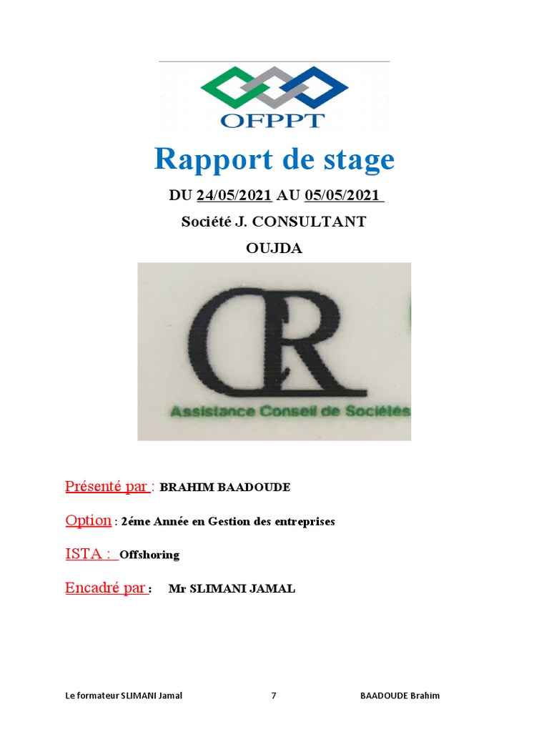 Rapport de stage chez J. CONSULTANT | PDF | Salaires | Services (Économie)