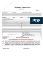 Elevator (MR) Certificate Standard Format