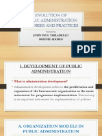 Group 2 EVOLUTION OF PUBLIC ADMINISTRATION THEORIES AND PRACTICES TABLADELLO AND ADORIO