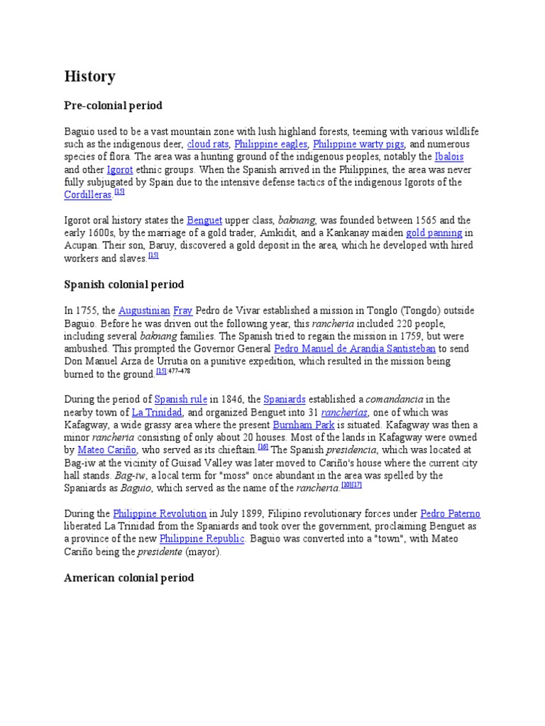 History of Baguio Download Free PDF Philippines