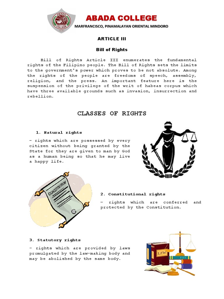 Philippine Bill of Rights Overview | PDF | Bail | Search And Seizure