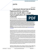 A Randomized Clinical Trial of Dentin Hypersensitivity Reduction Over One Month After A Single Topical Application of Comparable Materials