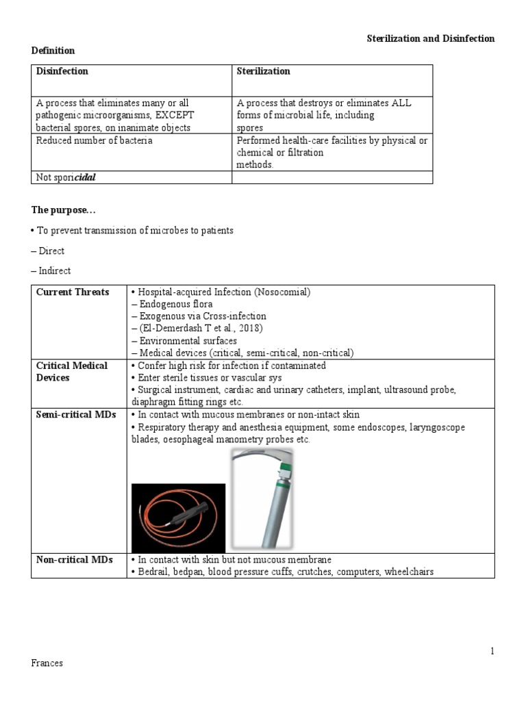 Sterilization and Disinfection | PDF | Disinfectant | Sterilization ...