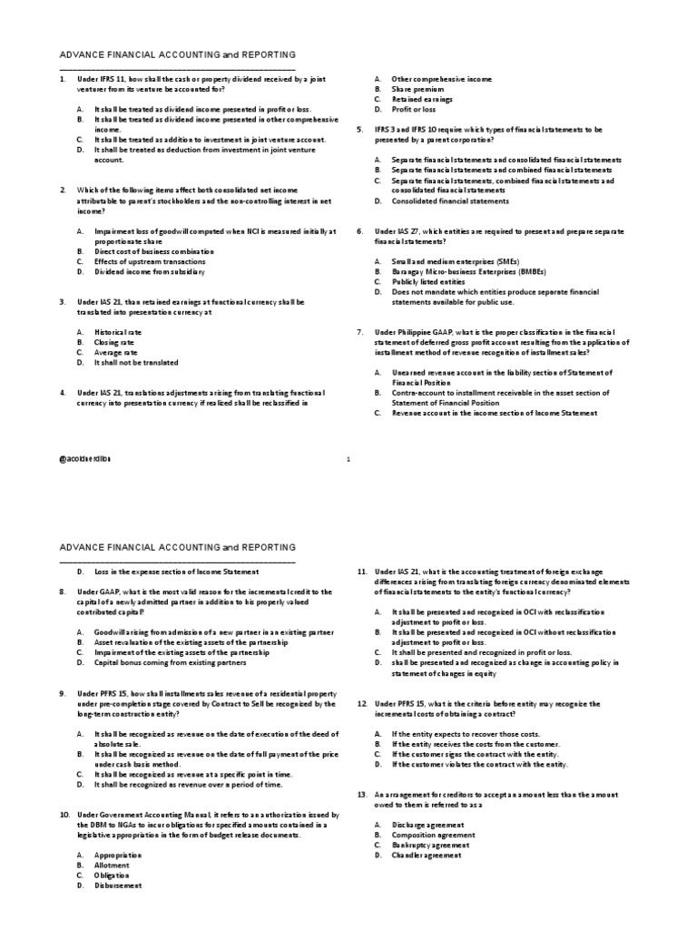 Advanced Financial Accounting Q&A | PDF | Fair Value | Consolidation ...