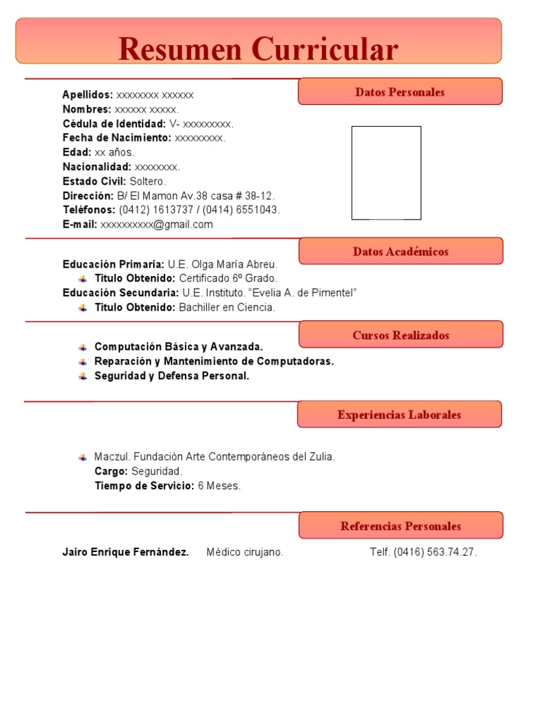 modelo de resumen curricular - 1690034442