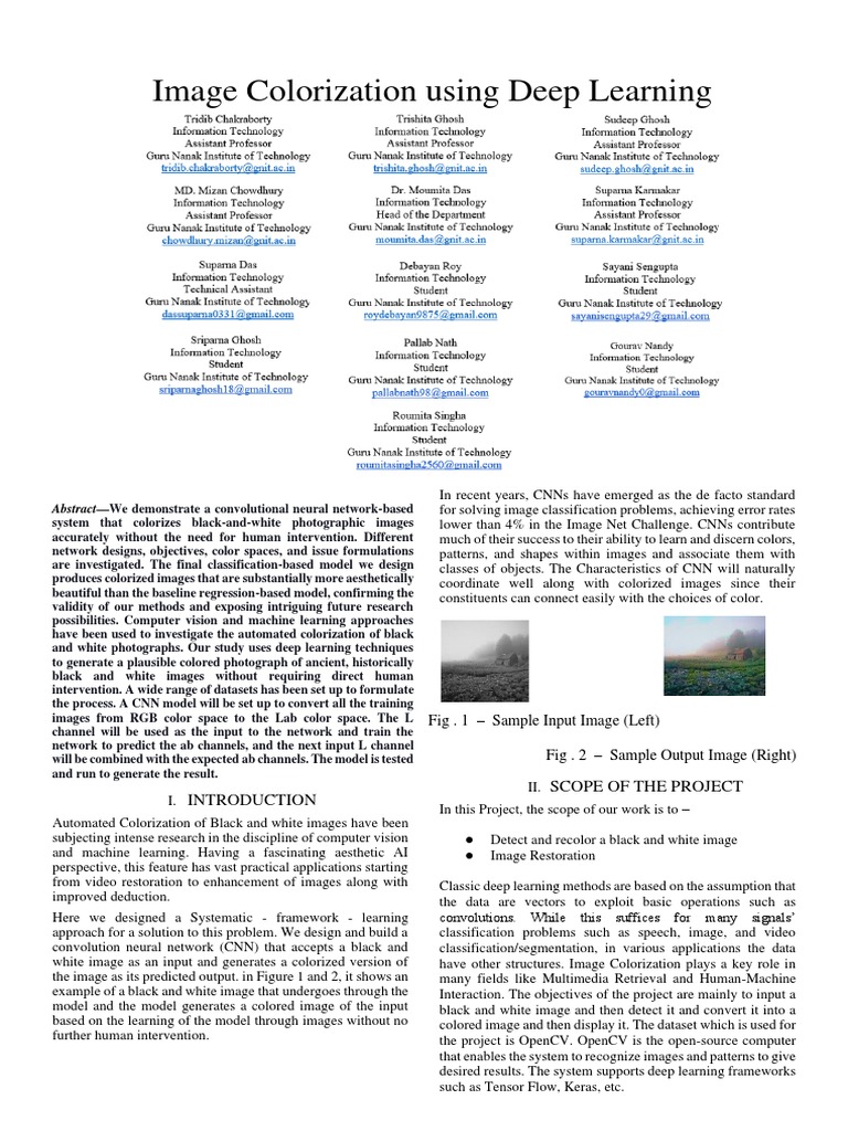 Final Paper - Image Colorization Using Deep Learning - Paper ...