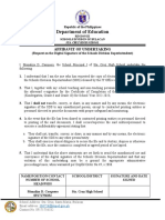 Affidavit of Undertaking on the Request of the Digital Signature of the Schools Division Superintendent