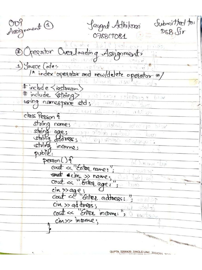 OOP Assignment Saugat Adhikari | PDF