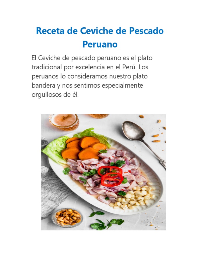 Ceviche | PDF | Ingredientes de comida | Cocina occidental