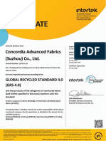 Grs Certificate - Concordia Advanced Fabrics Suzhou Co. Ltd. - Renewal