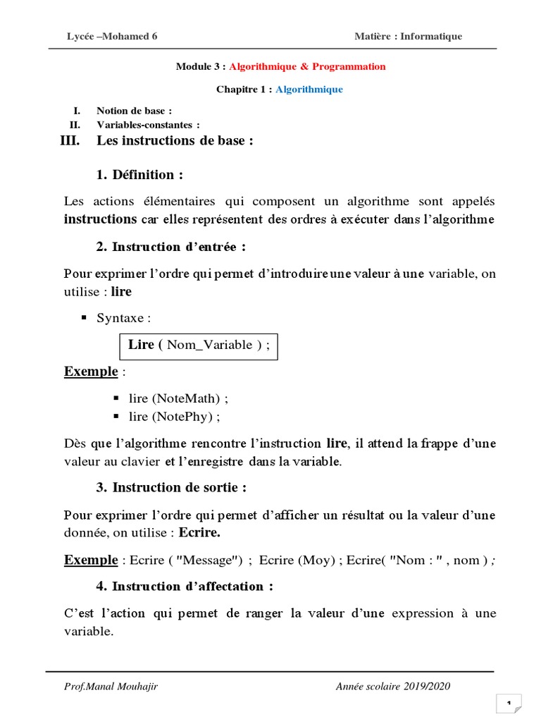 Introduction à l'Algorithmique | PDF | Algorithmes | Informatique
