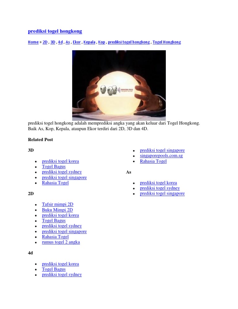 Prediksi Togel Hongkong