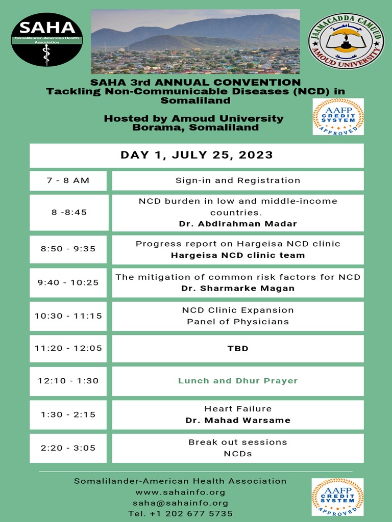 SAHA 3rd Annual NCD Convention 2023 | PDF | Non Communicable Disease ...