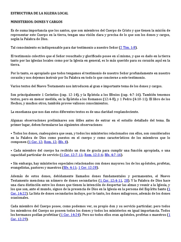 Estructura de La Iglesia Local | PDF | Cristo (título) | Iglesia cristiana