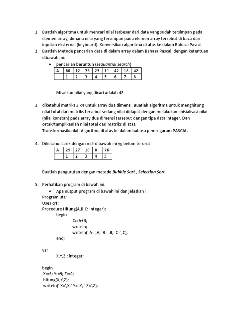 Algoritma dan Program Pascal Dasar | PDF | Metode & Bahan Ajar | Komputer