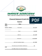 Financial Statement of April 2021