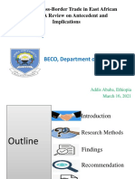 Informal Cross-Border Trade in East African Region