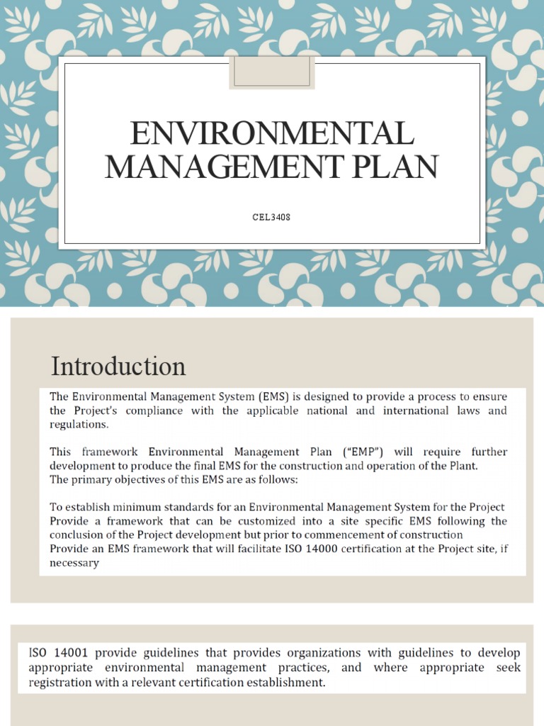 Environmental Management Plan | PDF