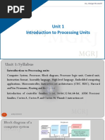 Unit 1 Introduction To Processing Units