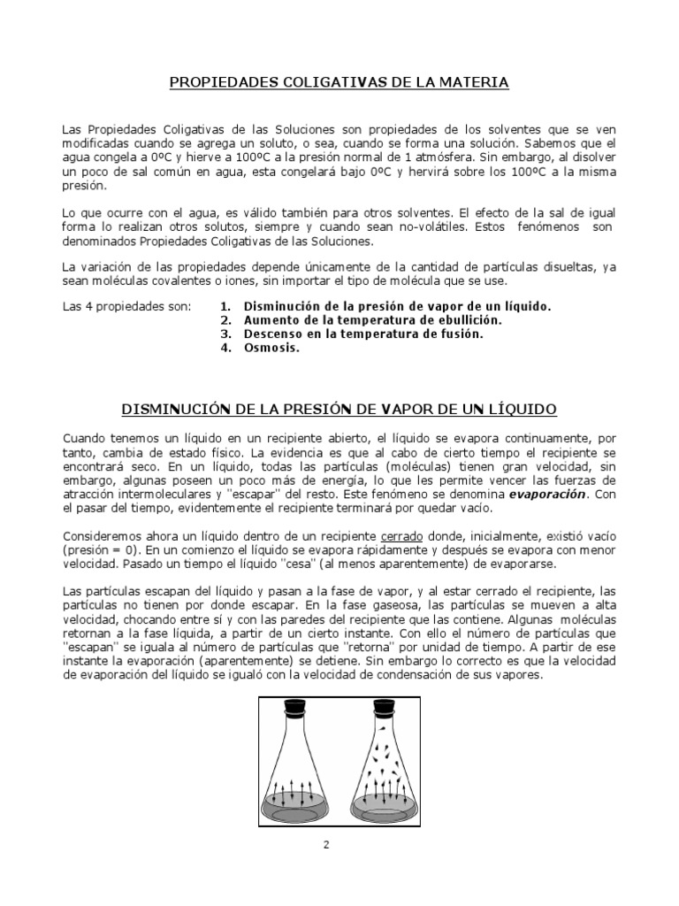 4 Propiedades Coligativas | PDF | Líquidos | Evaporación